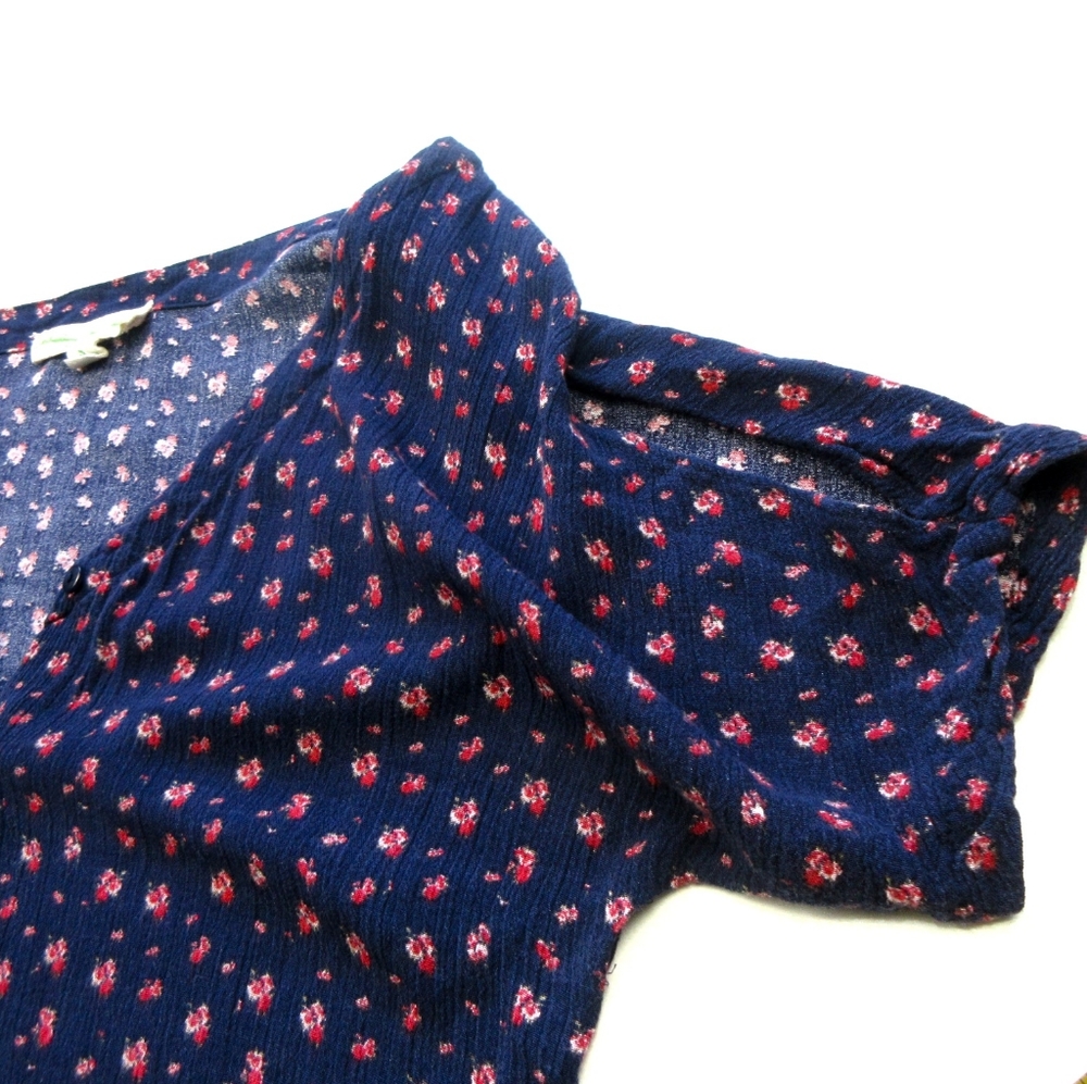 Staring At Stars Button Down Dress Peakaboo Sleeve Floral Small - Picture 4 of 7